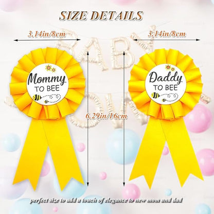 Mommy & Daddy To Be Tinplate Badge Pins, 2Pcs Perfect Baby Shower/Gender Reveal Button Pins for New Parents