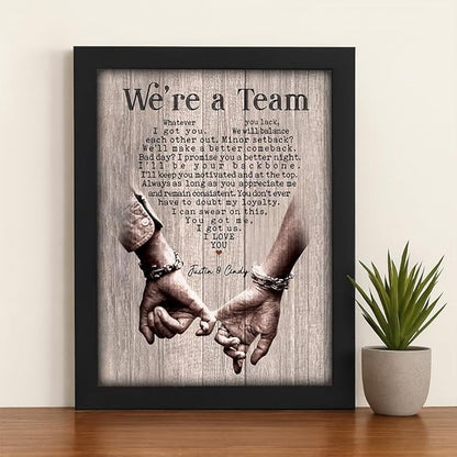 GABITA Personalized Wall Art for Couples, Anniversary Canvas for Couple Parent Grandparent, We're A Team Canvas for Couple Lover Husband Wife, Romantic Wall Decor, Wedding Keepsake 2