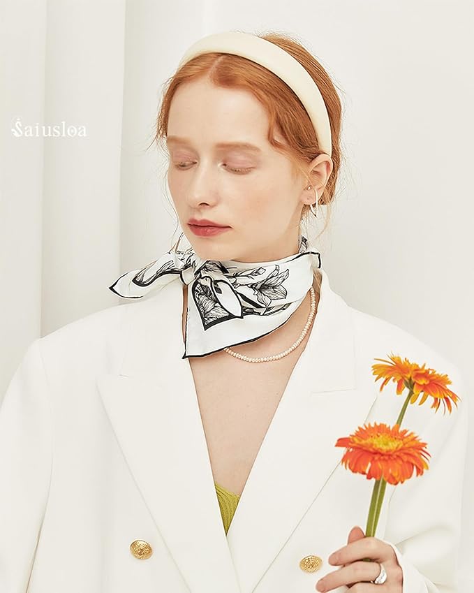 Neck Scarf For Womens Silky Head Scarves Hair Bandanas Square Scarf Fashion Accessories lightweight