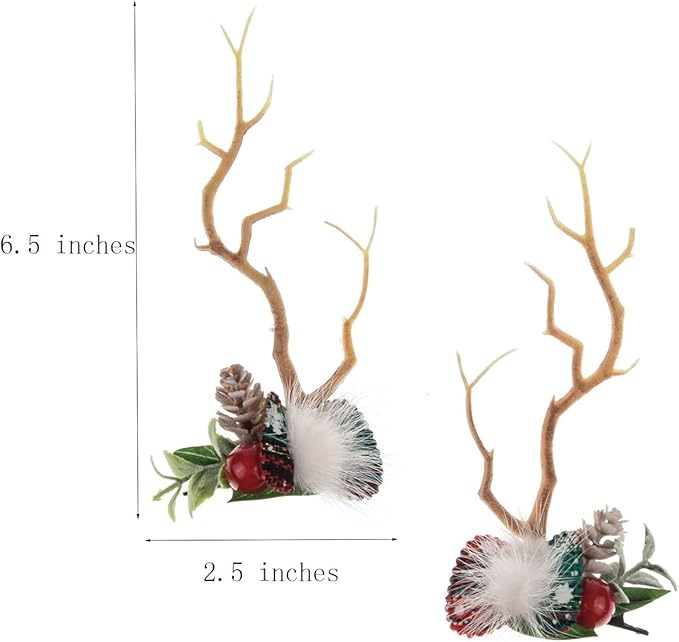 TOECWEGR Christmas Reindeer Antlers Headband Hair Clips Hair Hoop Girl Holiday Beauty Headdress