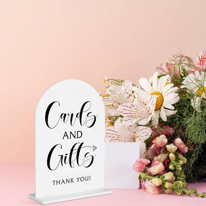 Cards And Gifts Sign,Gift Table Sign, Wedding Signs for Wedding Bridal Shower Ceremony Reception Event Party Acrylic Decor