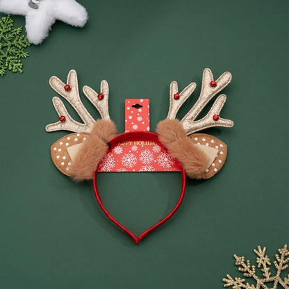 Madison Tyler Christmas Reindeer Antlers Headband for Womens | Cute Soft Fluffy Accessories for Christmas Party | Holiday Gifts for Women