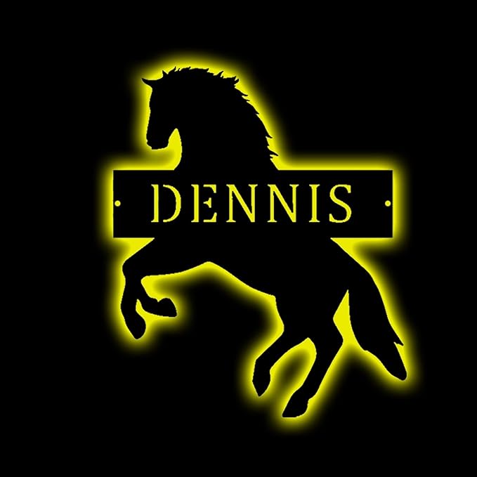 Personalized Horse Neon Sign Night Light Wall Art Custom Wooden/Metal Horse Themed Gifts for Girl Birthday Christmas