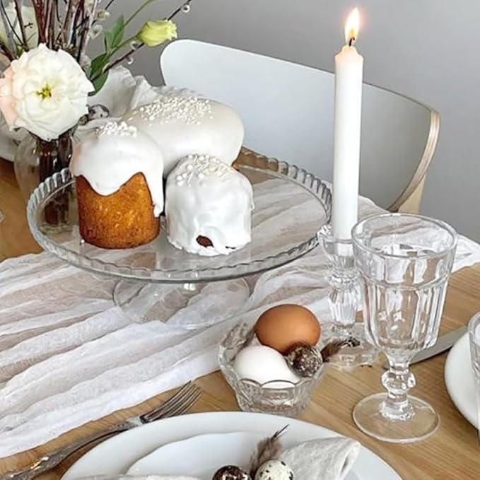 6 Pack White Cheesecloth Table Runner - 10Ft Gauze Cheese Cloth Table Runner 35x120 Inch Long Romantic White Table Cloth for Wedding Bridal Baby Shower Boho Thanksgiving Christmas Decoration
