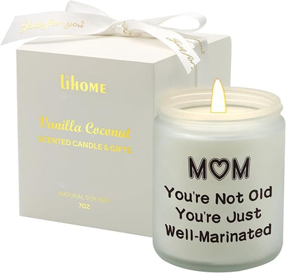 Vanilla Coconut Candles - 7oz, Perfect Birthday & Mothers Day & Thanksgiving & Christmas Gifts for Mom from Daughter & Son