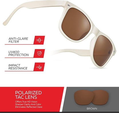 Retro Rewind Polarized Sunglasses for Men and Women - UV Protection Classic Sun Glasses