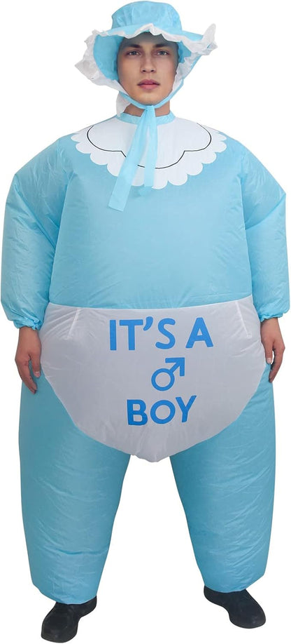 IRETG Inflatable Baby Costume for Adults Funny Blow Up Costume for Baby Shower Gender Reveal Party