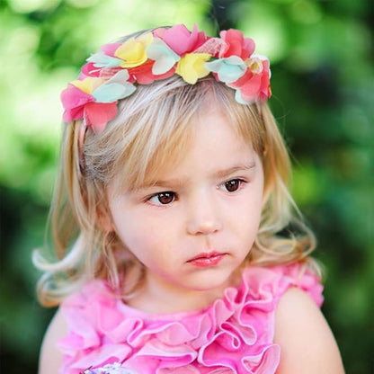Candygirl Flower Crown Headbands for Women Girls Floral Hairband Wedding Festival Parties Hair Accessories Pack of 9 (bright colors)