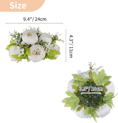 NUPTIO Peony Artificial Flowers for Centerpieces: 10 Pcs 9.4 inch Diam White Faux Peony Flowers Fake Flower Balls Arrangement Bouquet Wedding Centerpieces for Tables Wedding Centerpiece