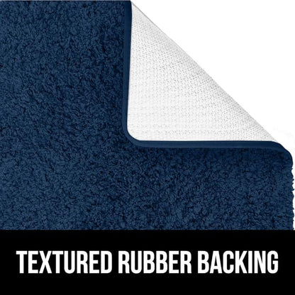 GORILLA GRIP Bathroom Rugs, 60x24, Ultra Soft Absorbent Mat, Thick Plush Bath Rug, Machine Washable, Microfiber Quick Dry, Mats for Shower, Bathtub and Floor, Home Decor Accessories, Navy Blue