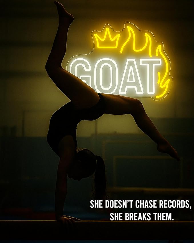 GOAT Neon Sign LED Wall Light, 17×11.8 Inches Dimmable USB Powered Cheer Sign Decor for Gym, Bedroom, Game Room, Man Cave, Sports Fan Gift
