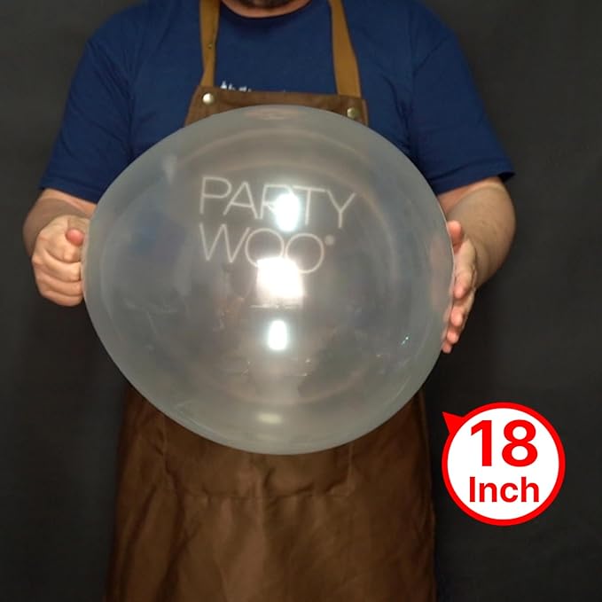 PartyWoo Clear Balloons 20pcs 18 Inch Transparent Latex Helium Balloons for Graduation Wedding Baby Shower Bridal Shower Engagement Gender Reveal Anniversary Birthday Party Decorations Clear-Y2