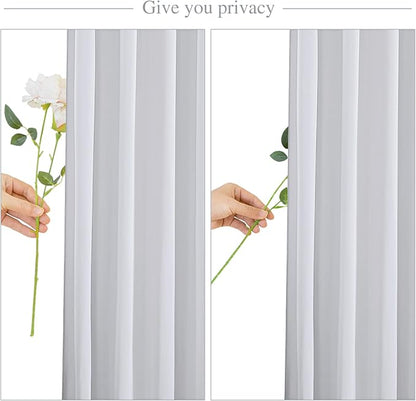 Silver Grey Backdrop Curtain for Parties Wedding Wrinkle Free Silver Grey Photo Curtains Backdrop Drapes Fabric Decoration for Birthday Party Baby Shower 5ft x 7ft,2 Panels