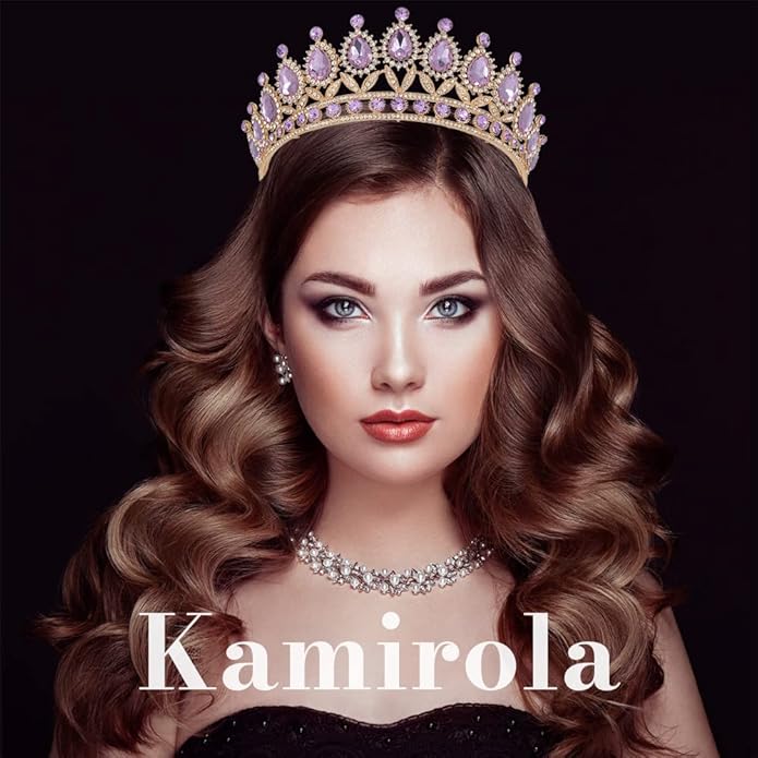 Kamirola Tiaras Princess Crown for Women and Girls Crystal Headbands for Bridal, Princess for Wedding and Party(TR21)