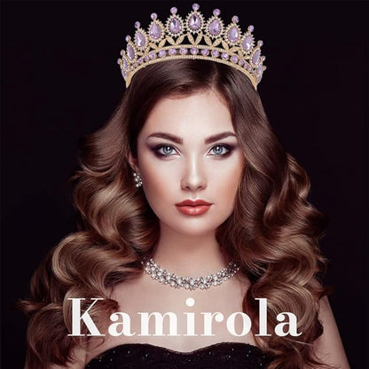 Kamirola Tiaras Princess Crown for Women and Girls Crystal Headbands for Bridal, Princess for Wedding and Party(TR21)