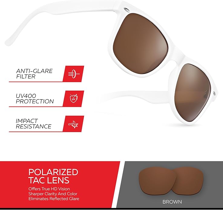 Retro Rewind Polarized Sunglasses for Men and Women - UV Protection Classic Sun Glasses