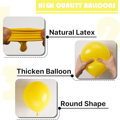 PartyWoo Yellow Balloons 101pcs 12 Inch Yellow Latex Helium Balloons for Birthday Baby Shower Graduation Sunflower Anniversary Engagement Bee Hawaiian Beach Lemon Theme Party Decorations Yellow-Y55