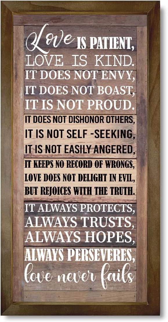 Gkwa Love is Patient Love is Kind Walls Art, 1 Corinthians 13 Walls Arts, God Wall Decor, Bible Quotes Wall Decor A073