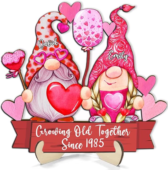 Growing Old Together Wooden Sign, Personalized Gifts for Him Her Wife Husband, Custom Wooden Plaque Anniversary Couples Gift, Christmas Valentine Gift For Parents, Grandparents Wall Decor Sign 24