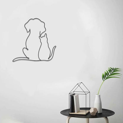 Matani Metal Dog Wall Decor | Dog & Living Room Wall Art | Minimalist Room Decor (Sleeping Labrador) (Love)