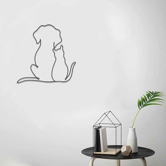 Matani Metal Dog Wall Decor | Dog & Living Room Wall Art | Minimalist Room Decor (Sleeping Labrador) (Love)