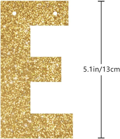 Gold Happy 16th Birthday Banner, Glitter 16 Years Old Boy or Girl Party Decorations, Supplies