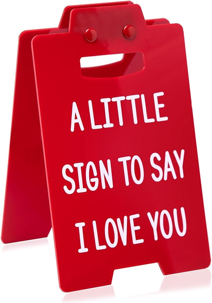 Artlunar Valentines Gifts for Her Him - Romantic I Love You Sign Funny Table Desk Decor for Birthday Wedding Christmas Aniversary Gifts