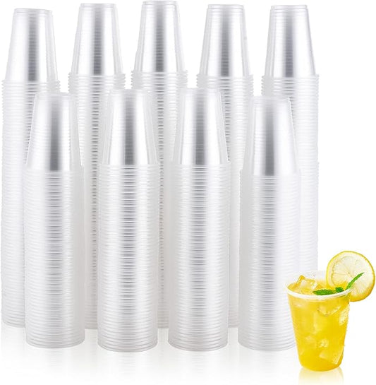 JOLLY CHEF 𝟔𝟎𝟎 𝐏𝐚𝐜𝐤 7 oz Clear Plastic Cups,7 Ounce Disposable Cups for Picnic,Travel, Halloween,Christmas Party and Events