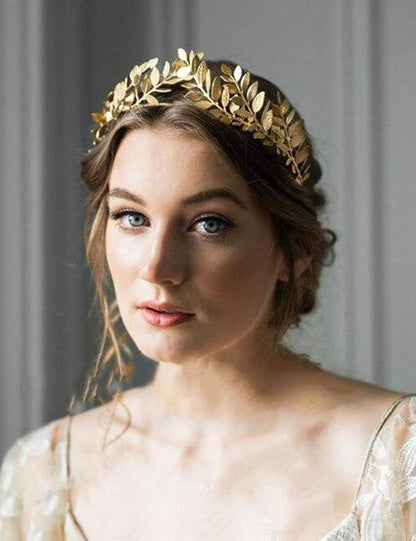 Chargances Goddess Headband Costume Leaf Branch Hair Band Crown Bridal Wedding Headpiece Bohemia Hairpiece for Women