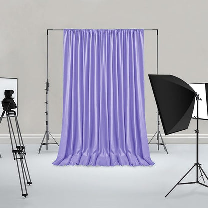 Hiasan Lavender Backdrop Curtains for Parties, Polyester Photography Backdrop Drapes for Family Gatherings, Wedding Decorations, 5ftx7ft, Set of 2 Panels