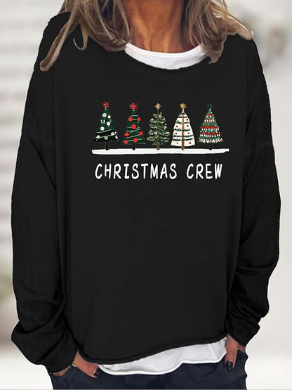 LOAIHA Merry Christmas Sweatshirt Crewneck Snowman Graphic Shirts Christmas Tree Sweater Long Sleeve Xmas Hoodie Pullover