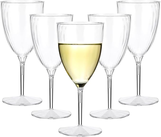 32 PCS Clear Disposable Plastic Champagne Flutes, 8 Oz Plastic Champagne Glasses, DisposableFlutes for Party, Disposable Wine Glasses Cocktail Cups for Home Daily Life Party Birthday Wedding Toasting