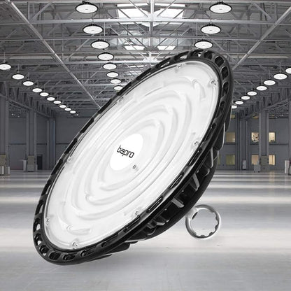 LED High Bay Light 100W, 10000LM Super Bright UFO Shop Light with 4ft 110V Plug Cable, 6000K Bay Lighting IP65 Waterproof for Barn/Garage/Commercial Warehouse/Wet Location