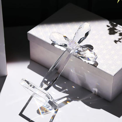 YWHL Crystal Standing Cross Decor, Religious Gifts for Women Men, Handmade Glass Holy Cross Collectible Figurines for Home Decoration, Easter Christmas Decoration for Pary