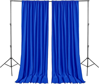 Hiasan Neon Blue Screen Backdrop Curtains for Parties, Polyester Photography Backdrop Drapes for Family Gatherings, Wedding Decorations, 5ftx8ft, Set of 2 Panels