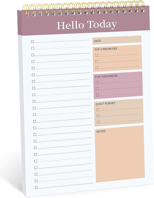 Taja To Do List Notepad - To Do List Notebook for Work with 52 Sheets, 9.8" x 6.5", Undated Daily Planner Perfect for Daily Tasks and Goal Setting, Notepad Suitable for Office, Home & School - Purple