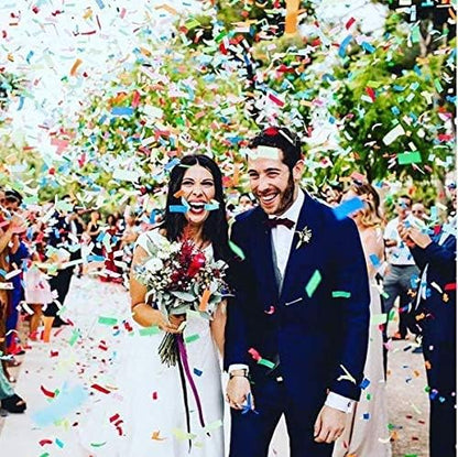 Ultimate Confetti Flick Stick - Handheld 6" Launcher Wand, Flick to Launch Biodegradable Tissue Confetti (MultiColor, 8 Confetti Tubes, 2 Handful of Confetti per Wand, 1.5oz)