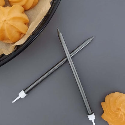 24 pcs 5.1 inches Long Tall Black Birthday Candles for Cake is Perfect Cake Decorations (24, Black)