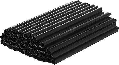 Disposable Black Plastic Boba Straws 9 Inch-11mm Extra Wide Diameter Individually Wrapped 600 Count Bulk for Bubble Tea, Smoothies, Milkshakes-Shatterproof, Elegant for Parties, Cafes, Upscale Events