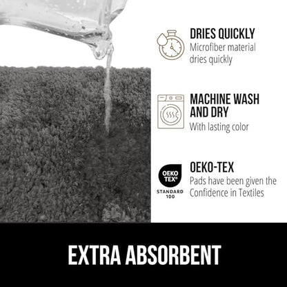 GORILLA GRIP Bathroom Rugs, Ultra Soft Absorbent Mat, Thick Plush Bath Rug, Machine Washable, Microfiber Quick Dry, Mats for Shower, Bathtub and Floor, Home Decor Accessories, 24x17, Charcoal