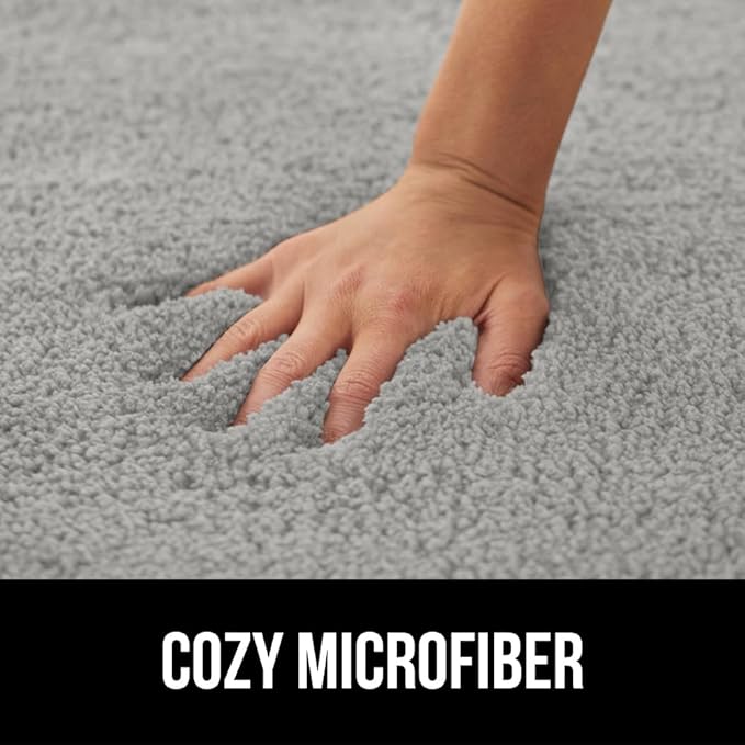 GORILLA GRIP Bathroom Rugs, 36x24, Ultra Soft Absorbent Mat, Thick Plush Bath Rug, Machine Washable, Microfiber Quick Dry, Mats for Shower, Bathtub and Floor, Home Decor Accessories, Light Gray