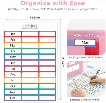 SKYDUE Accordion File Organizer, Expanding File Folder with 13 Pockets, Portable Document Paper Bill Receipt Organizer, Home School Office Supplies, Letter A4 Size Pink