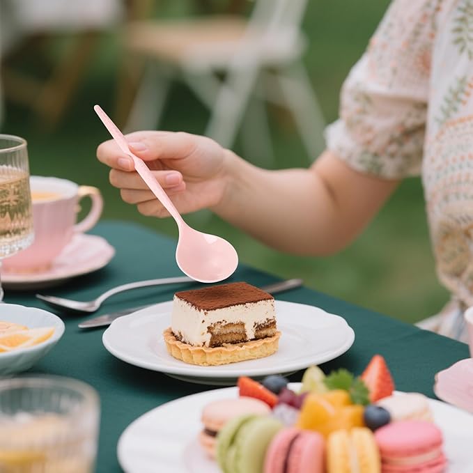 Supernal 360Pcs Pink Plastic Silverware,Heavy Duty Disposable Silverware,Hammered Disposable Cutlery,Pink Utensils Set Include 120 Knives,120 Forks and 120 Spoons Suitable for Wedding,Party&Birthday