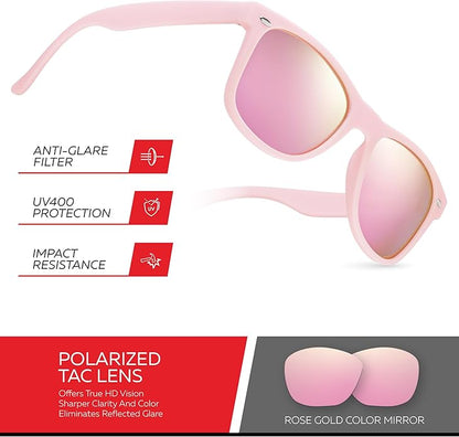 Retro Rewind Polarized Sunglasses for Men and Women - UV Protection Classic Sun Glasses