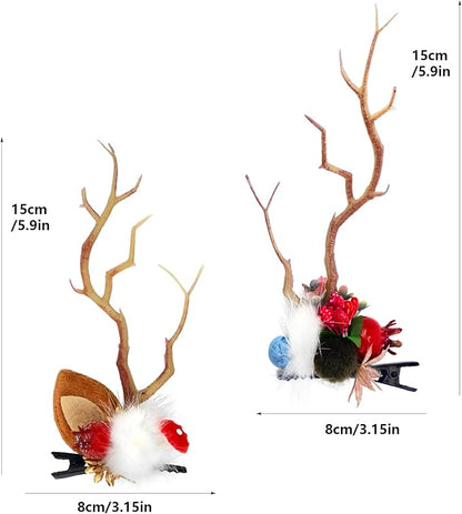 TOECWEGR Christmas Reindeer Antlers Headband Hair Clips Hair Hoop Girl Holiday Beauty Headdress