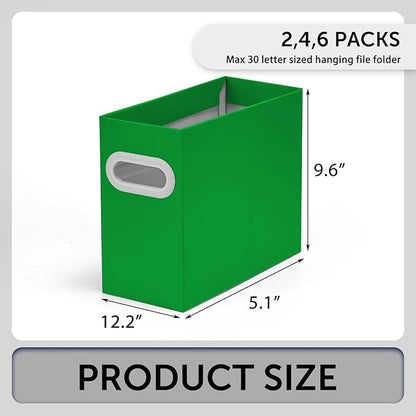 Hanging File Organizer, Cardboard File Folder Organizer for Letter Size, Desk Documents Storage Box, Portable File Folder Holder Boxes for Office, Home, School, Only Box.(2 Packs)