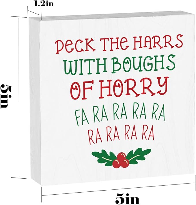 Christmas Vacation Decorations for Home Christmas Holiday Decor for Kitchen Xmas Vacation Decor for Living room Merry Xmas Decorations 5 x 5 Inches