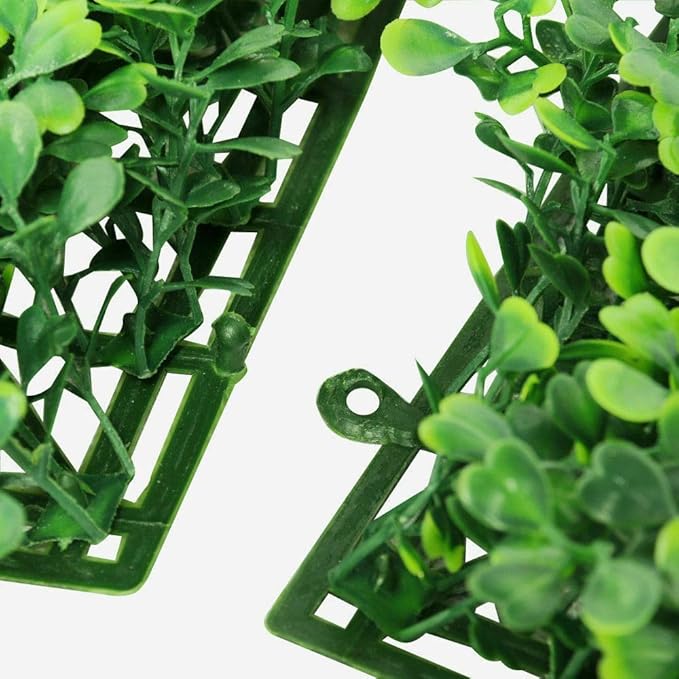 ZXMOTO 20"x20" Artificial Boxwood Hedge Panels 12PCS Artificial Boxwood Panels Topiary Hedge Plant Faux Grass Wall Decoration Faux Greenery Wall Panel for Indoor Outdoor Garden Backyard Home Decor