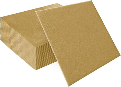 PAW - 50 Pieces Airlaid Paper Linen-Feel Napkins 16" x 16", Monocolor Disposable Cloth-Like Napkins, Elegant Gold Dinner Napkins for Kitchen, Party, Wedding, Gatherings, Christmas