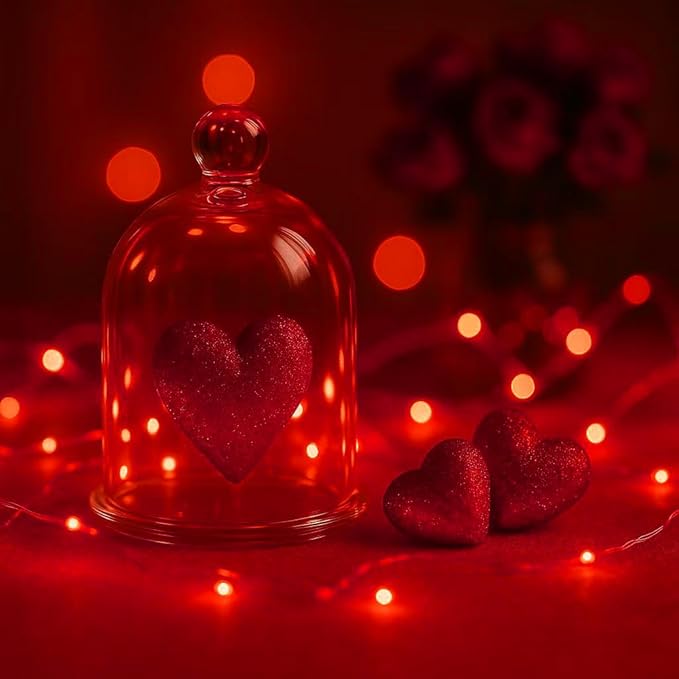 6 Pack Fairy Lights Battery Operated with Timer Silver Wire Mini 13FT 40LED Waterproof Cuttable Twinkle Christmas String Lights for Home Bedroom Wedding DIY Centerpiece Birthday (Red)